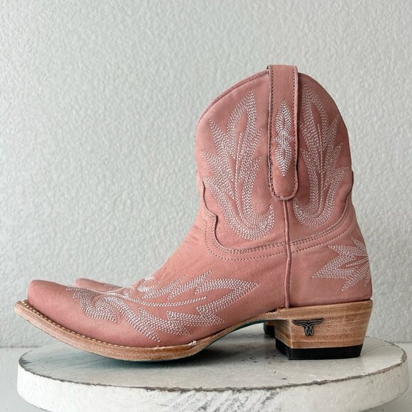 Lane LEXINGTON Womens Cowboy Bootie 8 Pink Western Cowgirl Short Ankle Boots - Picture 4 of 11
